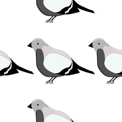 Bullfinch, seamless pattern 3