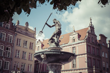 Fountain of the Neptune in old town of Gdansk, Poland © Curioso.Photography