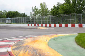The chicane approaching wall of champions on Circuit Gilles Villeneuve - obrazy, fototapety, plakaty