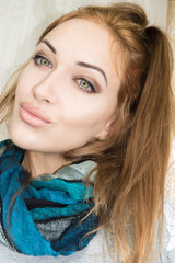 Selfie beautiful young slim girl