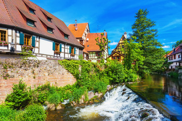 Fototapeta na wymiar Picturesque view of Kaysersberg, Alsace, France