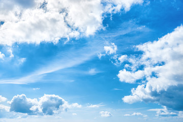 White clouds and blue sky