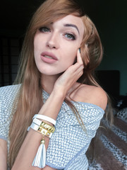 Selfie beautiful young slim girl