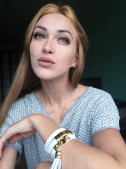 Selfie beautiful young slim girl