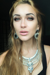 Selfie beautiful young slim girl