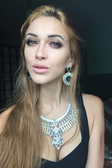 Selfie beautiful young slim girl