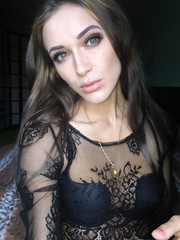 Selfie beautiful young slim girl