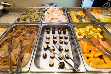 raw meat for buffet line