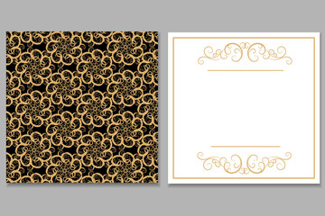 Elegant Golden Black invitation, card