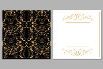 Elegant Golden Black invitation, card