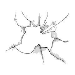 Naklejka premium Broken glass illustration, fully editable vector