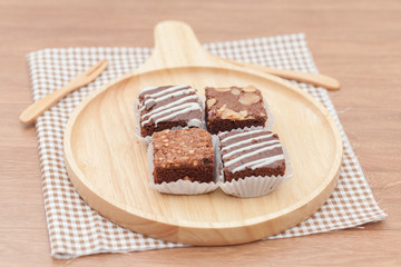 a piece of brownie cake