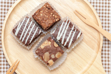 a piece of brownie cake