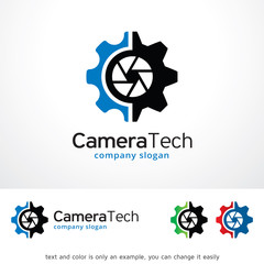 Camera Tech Logo Template Design Vector, Emblem, Design Concept, Creative Symbol, Icon