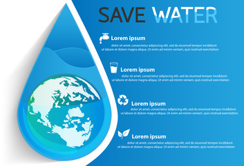 save water info graphic design vector or background 