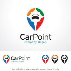 Car Point Logo Template Design Vector, Emblem, Design Concept, Creative Symbol, Icon
