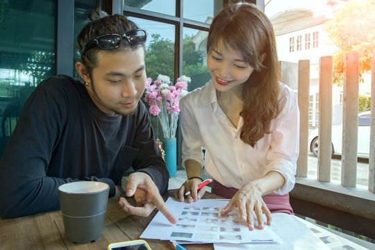 asian younger freelance  start up working at home office