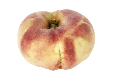 Flat peach cut out on and isolated on a white background