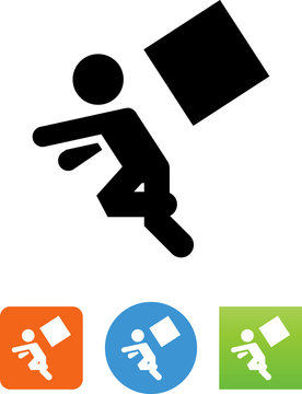 Person Being Hit By A Falling Object Icon - Illustration