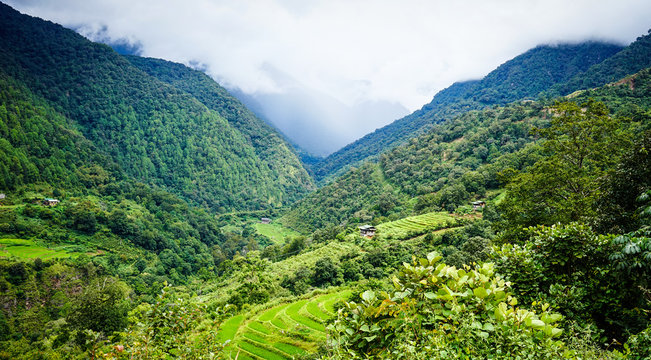 Mountain scenery in Kingdoom of Bhutan