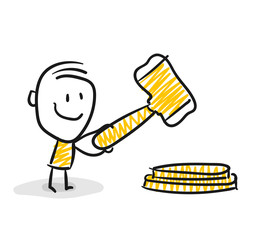 Strichfiguren / Strichmännchen: Richter, Auktion. (Nr. 56)