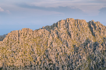mediterranean mountains against blue sky