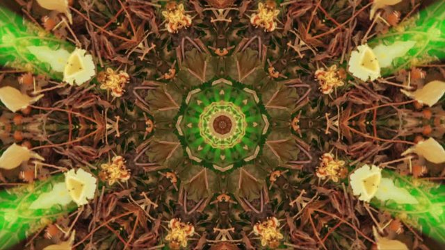 Fractal Abanico Caleidosc&oacute;pico de motivos vegetales