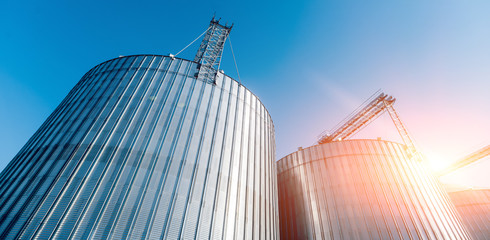 Modern silos for storing grain harvest. Agriculture. © romaset