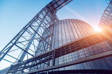 Modern silos for storing grain harvest. Agriculture. © romaset
