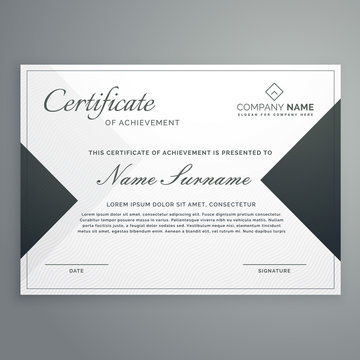 elegant certificate design or diploma template with geometric shapes