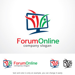 Obraz premium Forum Online Logo Template Design Vector, Emblem, Design Concept, Creative Symbol, Icon