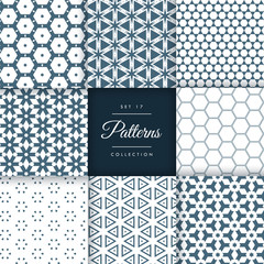 set of abstract geometric pattern vector design background