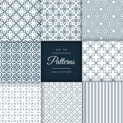 collection of abstract vector line patterns design