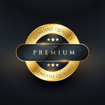 genuine premium quality golden label design