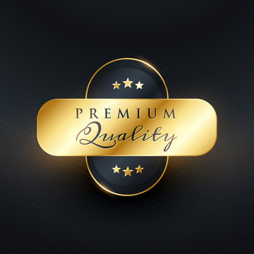 luxury premium quality golden label design vector