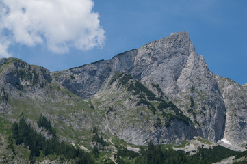 Fototapeta na wymiar Imposing mountain peak in the Austrian Alps