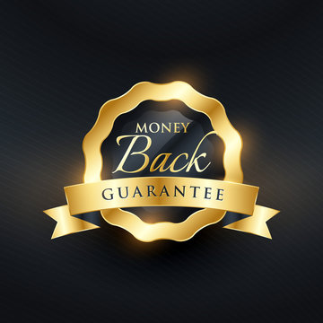 money back guarantee premium golden vector label design
