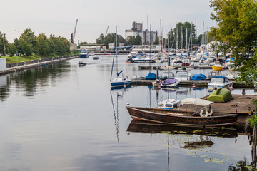 Fototapeta na wymiar Yachts in a marina in Riga, Latvia
