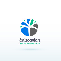 education or skill logo concept with creative tree design