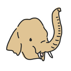 Elephant line drawing. hand drawn. vector illustration.