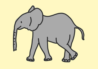 Elephant line drawing. hand drawn. vector illustration.