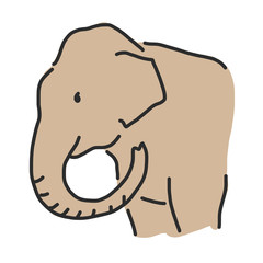 Elephant line drawing. hand drawn. vector illustration.