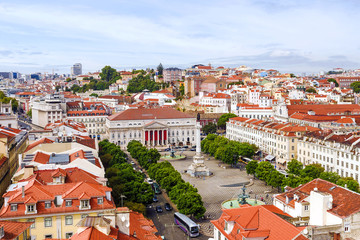 Fototapeta na wymiar Rossio Square in Lisbon, Portugal