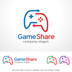 Game Share Logo Template Design Vector, Emblem, Design Concept, Creative Symbol, Icon