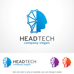 Head Technology Logo Template Design Vector, Emblem, Design Concept, Creative Symbol, Icon