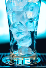Light coctail with ice cubes