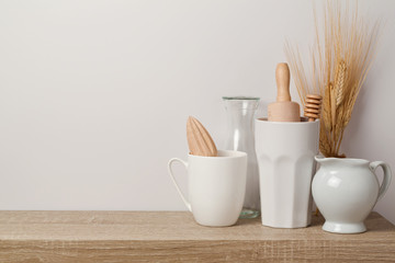 Obraz na płótnie Canvas Kitchen utensils and dishware