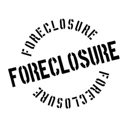 Foreclosure rubber stamp. Grunge design with dust scratches. Effects can be easily removed for a clean, crisp look. Color is easily changed.