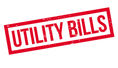 Utility Bills rubber stamp. Grunge design with dust scratches. Effects can be easily removed for a clean, crisp look. Color is easily changed.