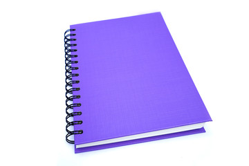 Purple note book isolated on white background
